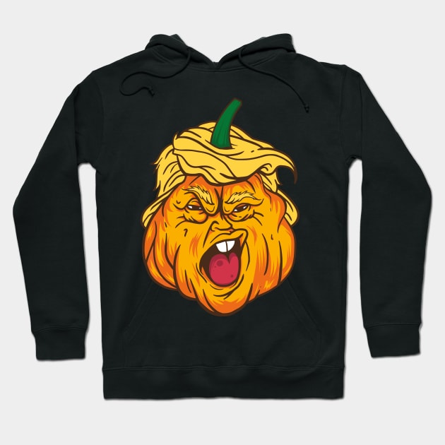 Trumpkin Donald Trump Halloween Great Again Pumpkin Scary Hoodie by The Hammer